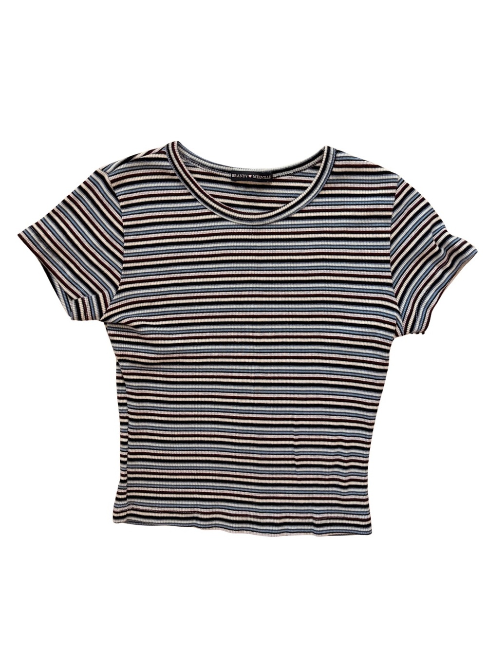 Brandy Melville Striped Ribbed Cotton Tee